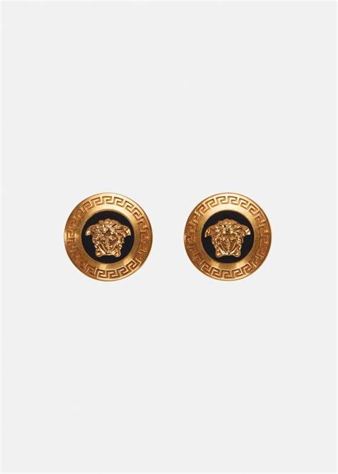 versace mini black earrings|versace earrings for women.